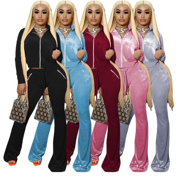 women's two piece pants autumn winter solid velvet tracksuit women casual sportswear fitness zipper long sleeve + set jogger, White
women's two piece pants autumn winter solid velvet tracksuit women casual sportswear fitness zipper long sleeve + set jogger, White