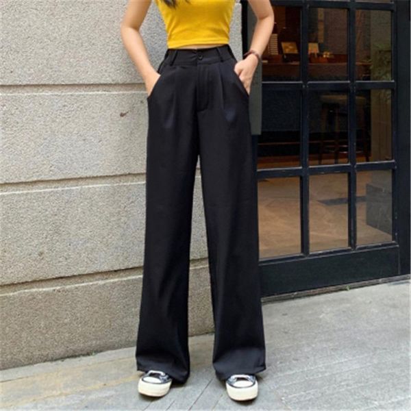 autumn winter casual straight pants women korean fashion solid wide leg loose full-length large size trousers women's & capris, Black;white
autumn winter casual straight pants women korean fashion solid wide leg loose full-length large size trousers women's & capris, Black;white