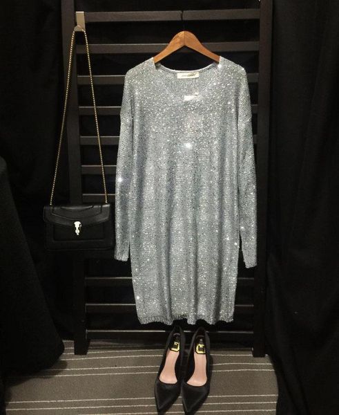 casual dresses cakucool sequins knit dress women long sleeve autumn vestidos embellish straight v-neck beading short pull, Black;gray
casual dresses cakucool sequins knit dress women long sleeve autumn vestidos embellish straight v-neck beading short pull, Black;gray
