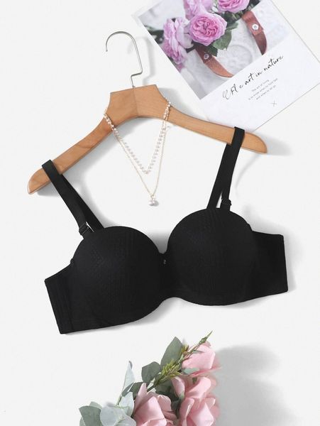 plus underwire bra 42qd#, Black;white