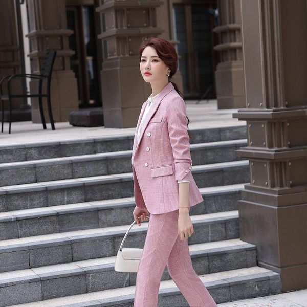 autumn fashion pink elegant plaid pants suit women business long sleeve blazer and pant office ladies plus size work wear women's two p, White
autumn fashion pink elegant plaid pants suit women business long sleeve blazer and pant office ladies plus size work wear women's two p, White