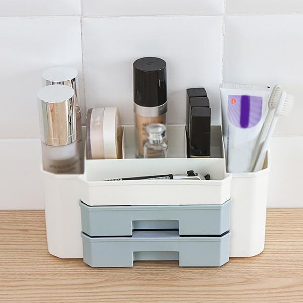 bathroom storage & organization plastic makeup organizer box cosmetics container with drawer lipstick holder sundries
