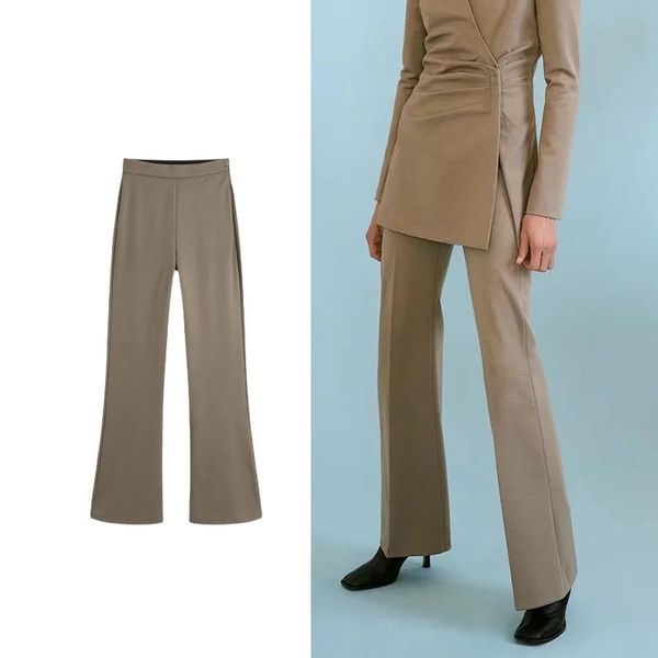 women's pants & capris za 2022 women autumn trumpet for casual fashion slim solid color trousers, Black;white
women's pants & capris za 2022 women autumn trumpet for casual fashion slim solid color trousers, Black;white