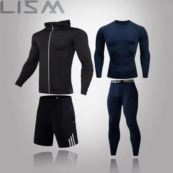 men's tracksuits 4-piece set of winter sports warm suit base underwear rashgard tight shirt track and field running, Gray
men's tracksuits 4-piece set of winter sports warm suit base underwear rashgard tight shirt track and field running, Gray