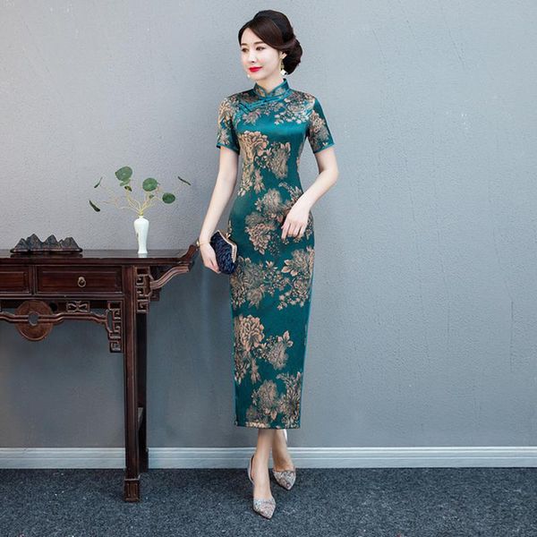 plus size 4xl female satin long evening cheongsam chinese women's qipao print flower dresses vintage button zays520, Red
plus size 4xl female satin long evening cheongsam chinese women's qipao print flower dresses vintage button zays520, Red