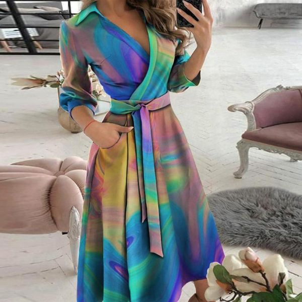 casual dresses women office lady dress tie-dye printing block loose v neck long sleeve robe femme party with sashes vestidos de fiesta, Black;gray
casual dresses women office lady dress tie-dye printing block loose v neck long sleeve robe femme party with sashes vestidos de fiesta, Black;gray