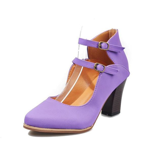 dress shoes large size thick heel ladies summer purple high pumps girls fashion office pu leather ankle strap sandals, Black
dress shoes large size thick heel ladies summer purple high pumps girls fashion office pu leather ankle strap sandals, Black