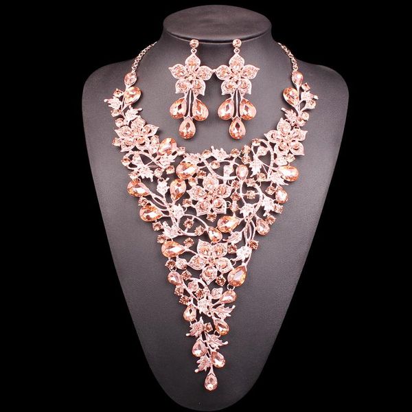 earrings & necklace elegant big flower bridal jewelry sets crystal statement wedding costume jewellery gifts for women, Silver
earrings & necklace elegant big flower bridal jewelry sets crystal statement wedding costume jewellery gifts for women, Silver