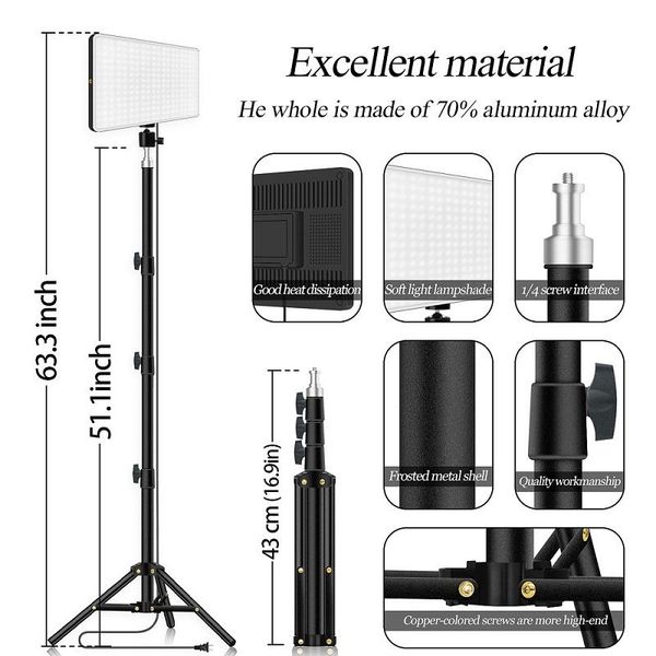 flash heads 2021 led lighting panel remote control video light with stand for pography studio taking po filming live streaming
flash heads 2021 led lighting panel remote control video light with stand for pography studio taking po filming live streaming