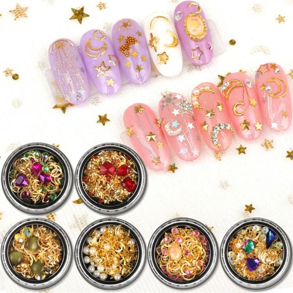 1pc mix shape glitter diamond metal nail stud moon stars hollow rivets accessories rhinestones gems diy manicure decoration art decorations, Silver;gold
1pc mix shape glitter diamond metal nail stud moon stars hollow rivets accessories rhinestones gems diy manicure decoration art decorations, Silver;gold