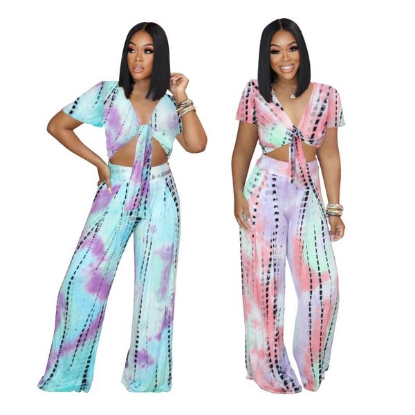 women's two piece pants fashion tie dye print two-piece suit short sleeve v-neck lace-up crop high waist wide-leg 2pc set streetwear 2, White
women's two piece pants fashion tie dye print two-piece suit short sleeve v-neck lace-up crop high waist wide-leg 2pc set streetwear 2, White