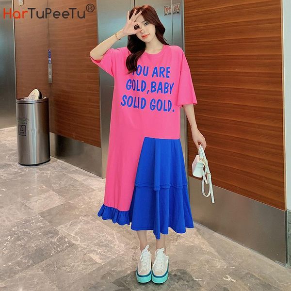 casual dresses patchwork t shirt dress midi women summer colours block ruffle design loose overzize long vestido korean letter print cotton, Black;gray
casual dresses patchwork t shirt dress midi women summer colours block ruffle design loose overzize long vestido korean letter print cotton, Black;gray