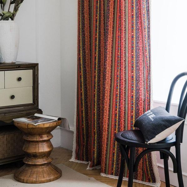 curtain finished bohemian stripe printed orange cotton linen fabric kitchen semi-shading curtains for living room & drapes
curtain finished bohemian stripe printed orange cotton linen fabric kitchen semi-shading curtains for living room & drapes