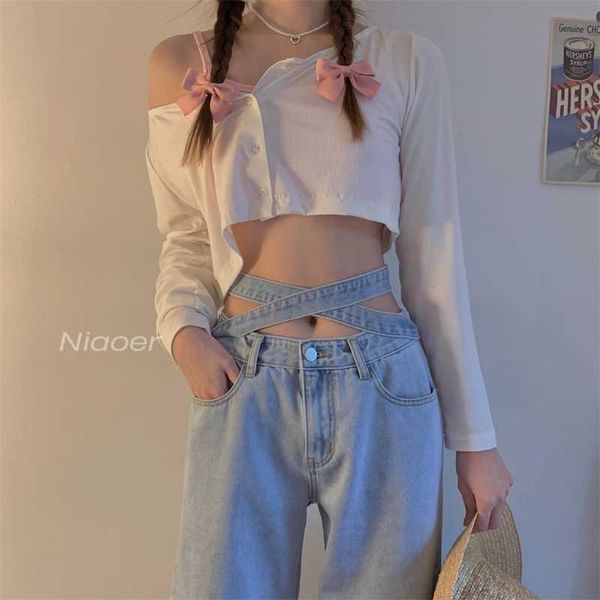 korean version of the retro small waist light blue jeans women's tie high loose casual bf wide-leg denim trousers women 210927
korean version of the retro small waist light blue jeans women's tie high loose casual bf wide-leg denim trousers women 210927