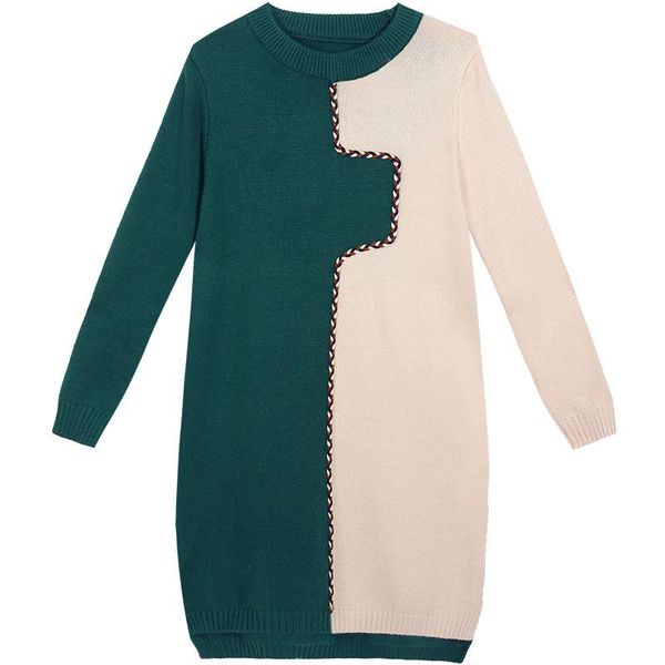 casual dresses winter women 2021 knitting stitching female dress medium long round neck sweater bottoming loose ladies cw257, Black;gray
casual dresses winter women 2021 knitting stitching female dress medium long round neck sweater bottoming loose ladies cw257, Black;gray
