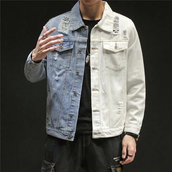 downs men's slim fit denim jacket hip hop blue white patchwork pure color cotton casual large size 5xl, Black
downs men's slim fit denim jacket hip hop blue white patchwork pure color cotton casual large size 5xl, Black