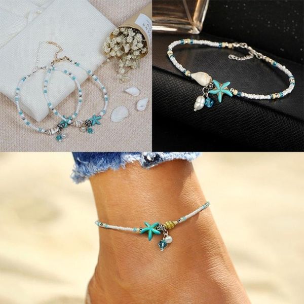 anklets boho handmade ankles bracelet beaded foot chain for women conch starfish pendant barefoot sandal elegant summer beach jewelry, Red;blue
anklets boho handmade ankles bracelet beaded foot chain for women conch starfish pendant barefoot sandal elegant summer beach jewelry, Red;blue