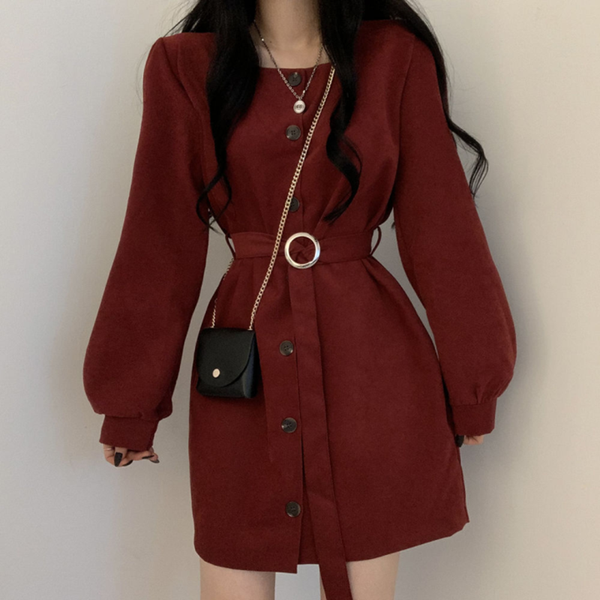 woman dress 2021 spring and autumn fashion clothing long sleeve square collar dresses solid casual sashes korean style, Black;gray
woman dress 2021 spring and autumn fashion clothing long sleeve square collar dresses solid casual sashes korean style, Black;gray