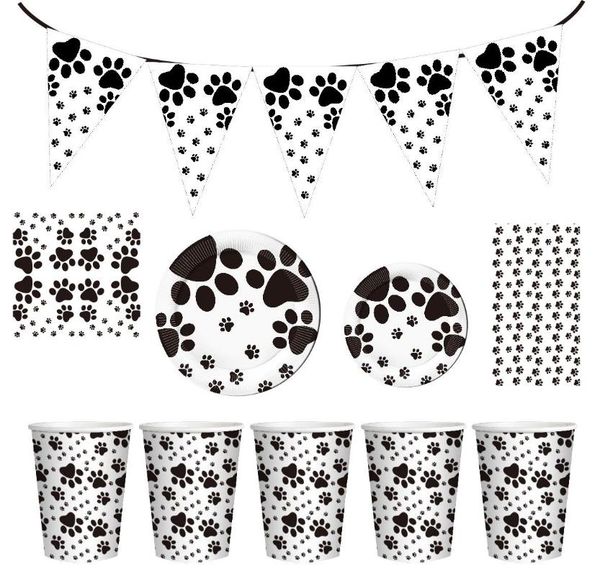 disposable dinnerware black white dog party decoration pet birthday supplis print balloon banner family tableware straw
disposable dinnerware black white dog party decoration pet birthday supplis print balloon banner family tableware straw