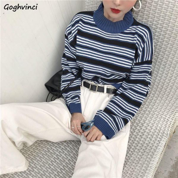 striped women sweaters loose pullovers o-neck jumpers students streetwear office lady casual simple soft korean style all-match women's, White;black
striped women sweaters loose pullovers o-neck jumpers students streetwear office lady casual simple soft korean style all-match women's, White;black