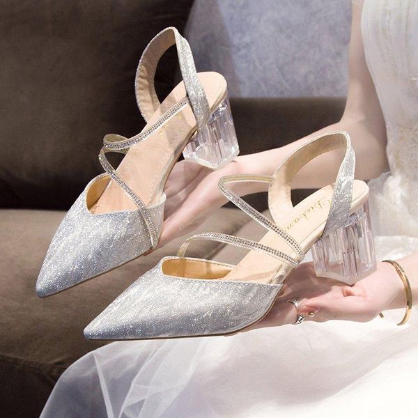 elegant sequined high heel women sandals fashion pointed toe ladies shoes banquet clear heels for dress, Black
elegant sequined high heel women sandals fashion pointed toe ladies shoes banquet clear heels for dress, Black