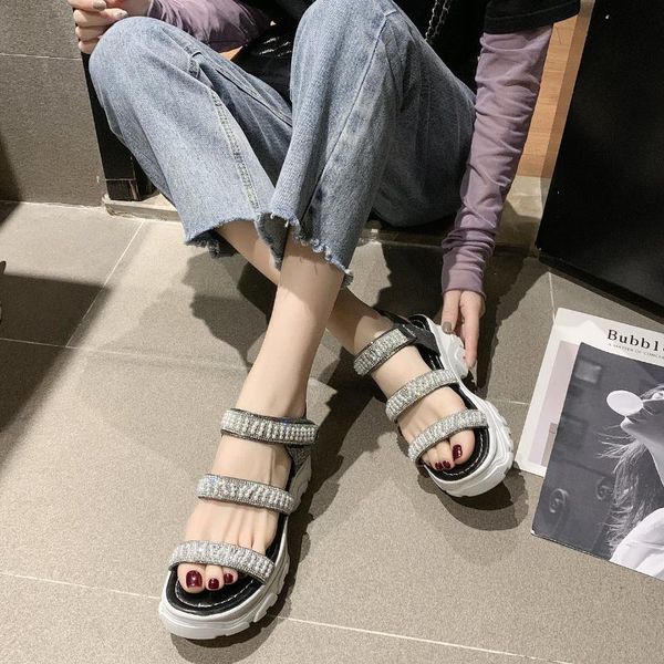 sandals women's shoes 2021 summer diamond thick casual net korean with red, Black
sandals women's shoes 2021 summer diamond thick casual net korean with red, Black