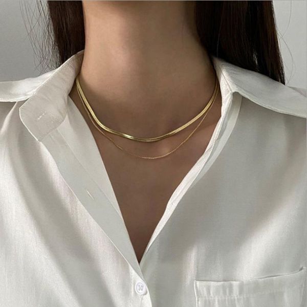 chokers double layer snake bone necklace women fashion simple personality clavicle chain woman titanium steel ladies, Golden;silver
chokers double layer snake bone necklace women fashion simple personality clavicle chain woman titanium steel ladies, Golden;silver