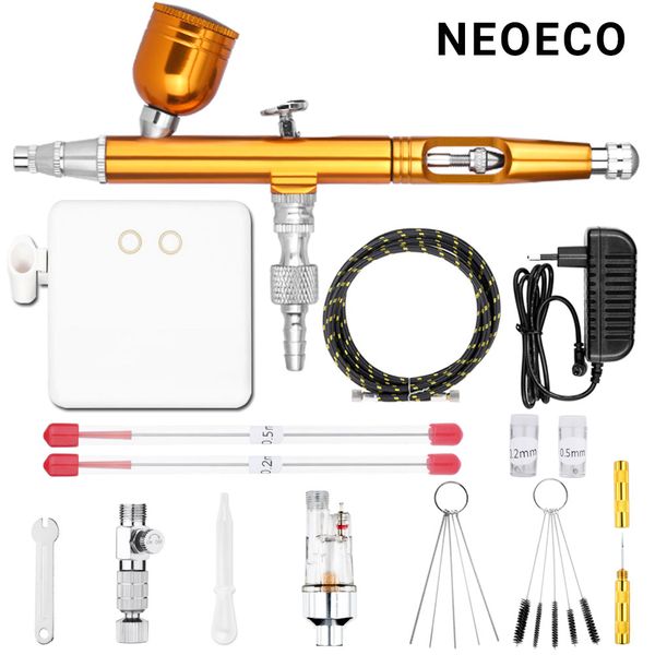 auto sfunction dual-action airbrush with compressor 0.2mm/0.3mm/0.5mm gold kit spray gun power touch switch cake model
auto sfunction dual-action airbrush with compressor 0.2mm/0.3mm/0.5mm gold kit spray gun power touch switch cake model