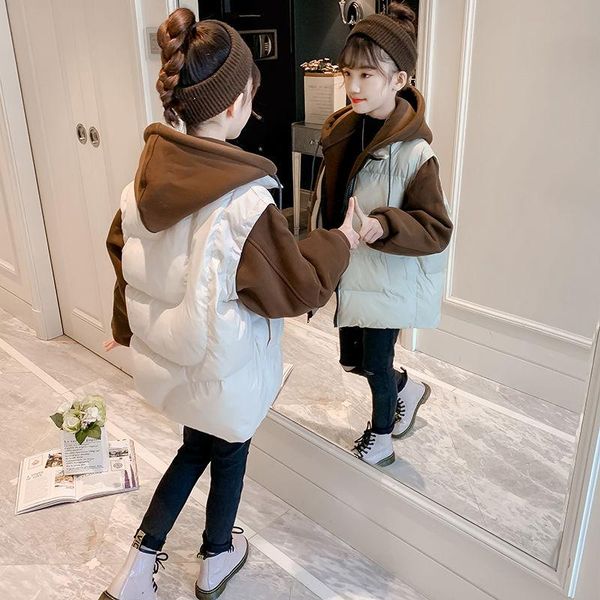 down coat baby winter girls hooded trench coats warm clothes children kids girl's 2022 patchwork jacket parka 4-12 years, Blue;gray
down coat baby winter girls hooded trench coats warm clothes children kids girl's 2022 patchwork jacket parka 4-12 years, Blue;gray