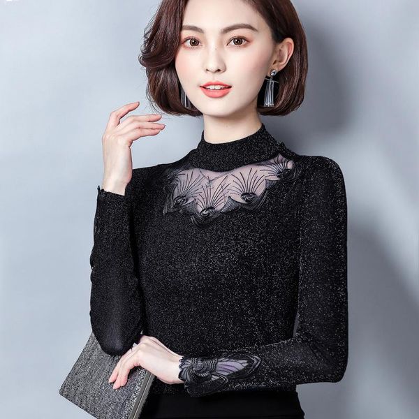 women fashion lace blouse autumn winter women's office shirts slim long sleeve shirt turtlenneck elegant blouses plus size &, White
women fashion lace blouse autumn winter women's office shirts slim long sleeve shirt turtlenneck elegant blouses plus size &, White