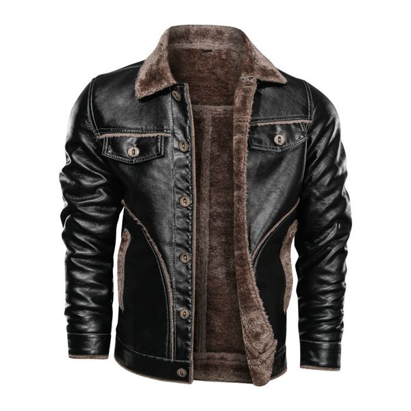 men's leather & faux winter jackets fashion coats men windbreaker fleece pu male jacket brand plus size 8xl sw7u, Black
men's leather & faux winter jackets fashion coats men windbreaker fleece pu male jacket brand plus size 8xl sw7u, Black