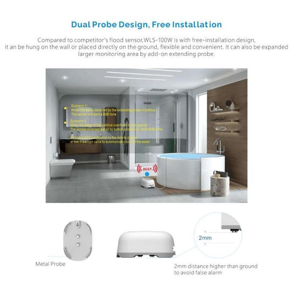 smart home control wifi water leak sensor detector overflow alarm app security tuya 
smart home control wifi water leak sensor detector overflow alarm app security tuya