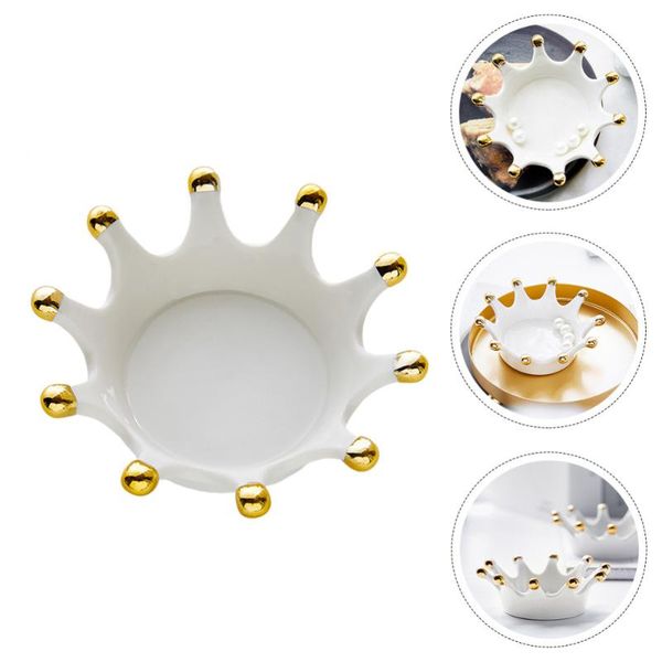 candle holders 1pc ceramic crown adornment stand chic ornament for home 
candle holders 1pc ceramic crown adornment stand chic ornament for home
