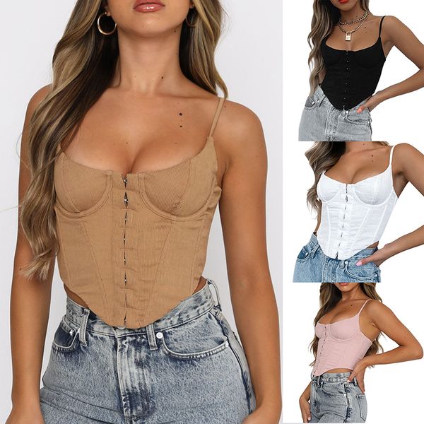 women bustiers corsets tank adults sleeveless irregular solid color adjustable spaghetti strap corset, Black;white
women bustiers corsets tank adults sleeveless irregular solid color adjustable spaghetti strap corset, Black;white