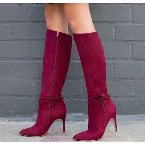 boots black burgundy pointed at the suede woman stiletto high-knee heels high-fly lace boots to long-size 43 xlks
boots black burgundy pointed at the suede woman stiletto high-knee heels high-fly lace boots to long-size 43 xlks