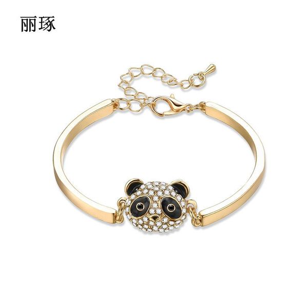 explosion style cute national treasure panda bracelet with crystal zircon alloy accessories stainless steel jewelry women bangle, Black
explosion style cute national treasure panda bracelet with crystal zircon alloy accessories stainless steel jewelry women bangle, Black