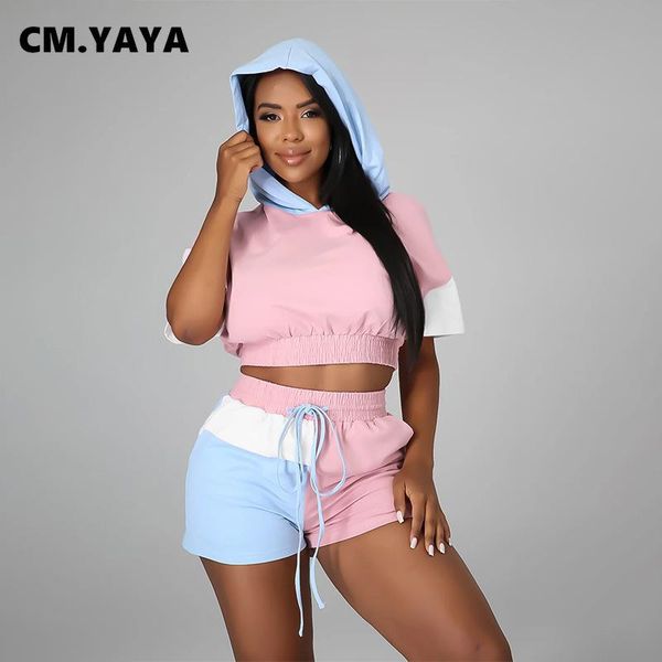 women's tracksuits cm.yaya summer sweatsuit patchwork set fashion hooded short sleeve and shorts matching two 2 piece tracksuit, Gray
women's tracksuits cm.yaya summer sweatsuit patchwork set fashion hooded short sleeve and shorts matching two 2 piece tracksuit, Gray