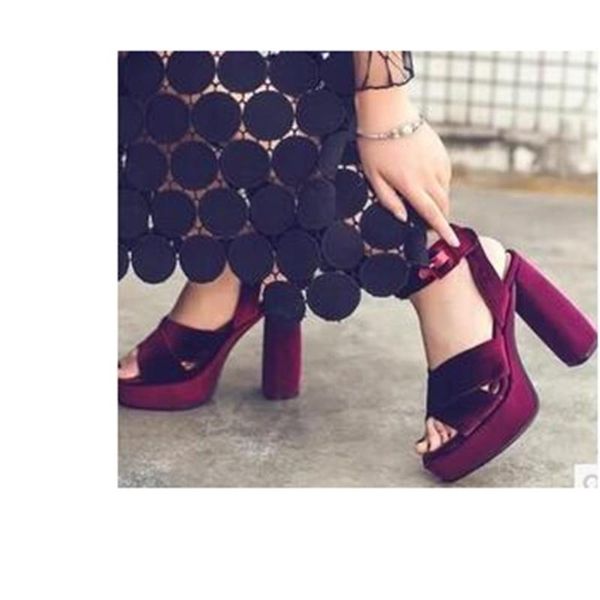 sandals open toe buckle strap platform selling european and american ankle blue summer high square heels, Black
sandals open toe buckle strap platform selling european and american ankle blue summer high square heels, Black