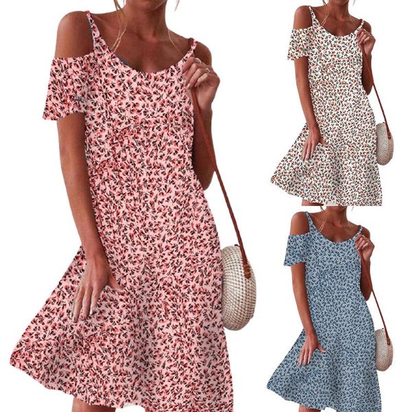 women 2021 summer new fashion women's printed loose casual floral off-shoulder short-sleeved dress, Black;gray
women 2021 summer new fashion women's printed loose casual floral off-shoulder short-sleeved dress, Black;gray