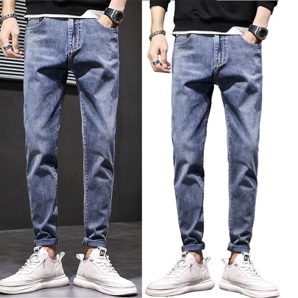men's jeans all-match denim slim feet autumn and winter simple korean style straight trousers trend, Blue
men's jeans all-match denim slim feet autumn and winter simple korean style straight trousers trend, Blue