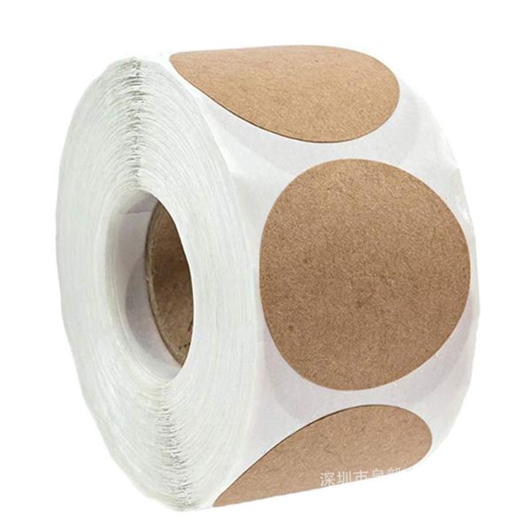 roll of round natural kraft homemade blank self adhesive stickers gift tags, 500 labels per wrap
roll of round natural kraft homemade blank self adhesive stickers gift tags, 500 labels per wrap
