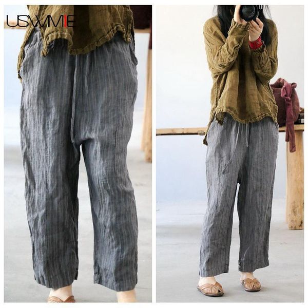 women's pants & capris trousers women summer literature leisure stripe casual loose elastic waist solid color nine point wide leg high, Black;white
women's pants & capris trousers women summer literature leisure stripe casual loose elastic waist solid color nine point wide leg high, Black;white