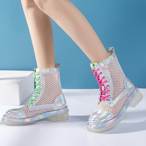 rimocy fashion platform silver ankle boots women summer mesh breathable cool female patchwork lace up casual shoes woman, Black
rimocy fashion platform silver ankle boots women summer mesh breathable cool female patchwork lace up casual shoes woman, Black