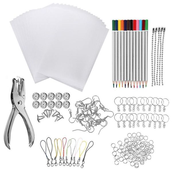 craft tools 145/198 pcs shrinky art paper heat shrink sheet plastic kit hole punch keychains pencils diy color lead manual
craft tools 145/198 pcs shrinky art paper heat shrink sheet plastic kit hole punch keychains pencils diy color lead manual