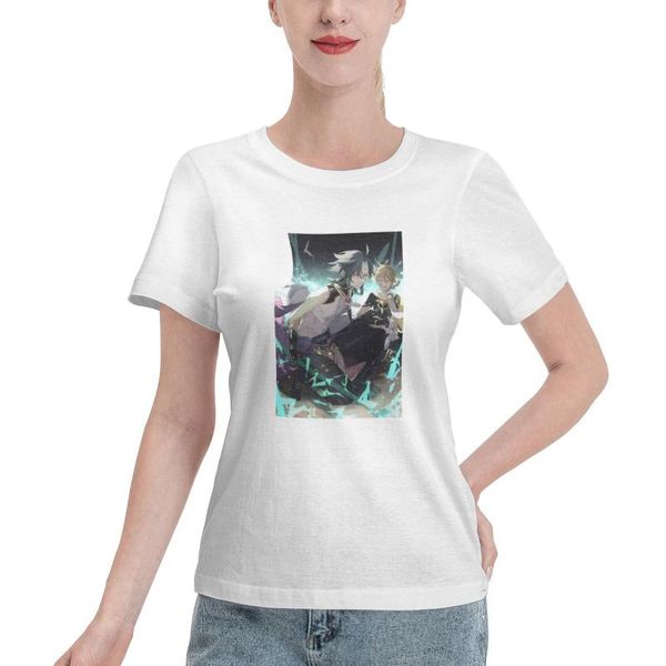 women's t-shirt 100% cotton t shirt women 2021 summer short sleeve harajuku graphic t-shirts game genshin impact xiao print female tee, White
women's t-shirt 100% cotton t shirt women 2021 summer short sleeve harajuku graphic t-shirts game genshin impact xiao print female tee, White