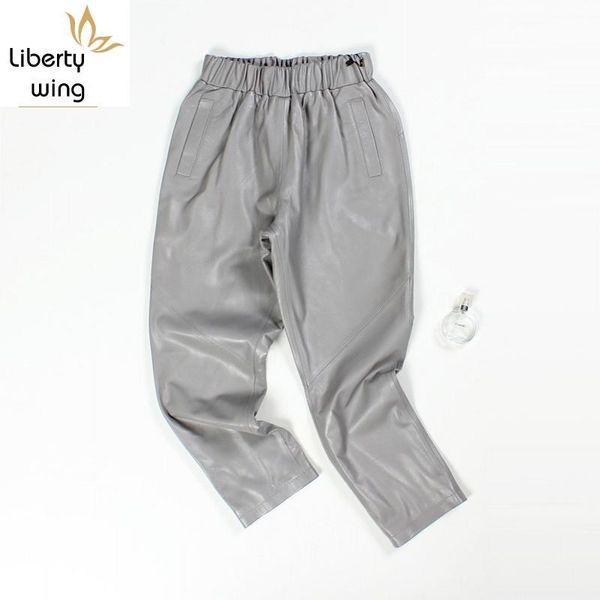 women's pants & capris 2021 spring genuine harem streetwear vintage women trousers casual black grey sheep leather, Black;white
women's pants & capris 2021 spring genuine harem streetwear vintage women trousers casual black grey sheep leather, Black;white