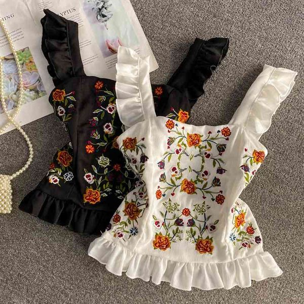 women's tanks & camis summer embroidery ruffled camisole women's summer beach style sweet short crop vintage women gq8d, White
women's tanks & camis summer embroidery ruffled camisole women's summer beach style sweet short crop vintage women gq8d, White