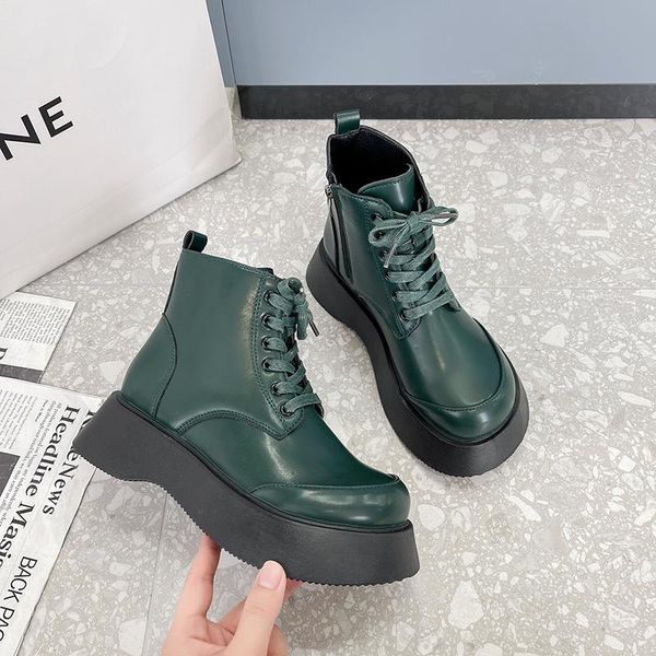boots women platform leather med heel height increasing short boot autumn fashion pumps shoes sizezip closure, Black
boots women platform leather med heel height increasing short boot autumn fashion pumps shoes sizezip closure, Black