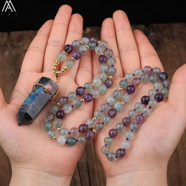 chains natural labradorite stone point pendant 8mm rainbow fluorite round beads handmade knot mala necklace 108 prayer jewelry, Silver
chains natural labradorite stone point pendant 8mm rainbow fluorite round beads handmade knot mala necklace 108 prayer jewelry, Silver
