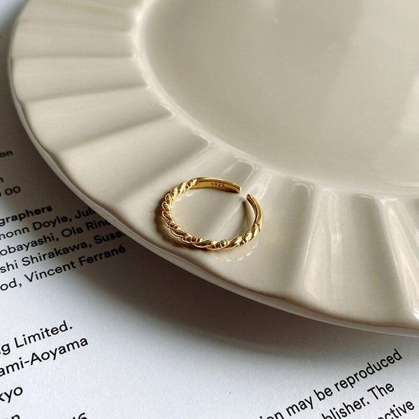 cluster rings a00596 925 sterling silver minimalist golden twist finger opening adjustable ring for women street jewelry daily wear, Golden;silver
cluster rings a00596 925 sterling silver minimalist golden twist finger opening adjustable ring for women street jewelry daily wear, Golden;silver